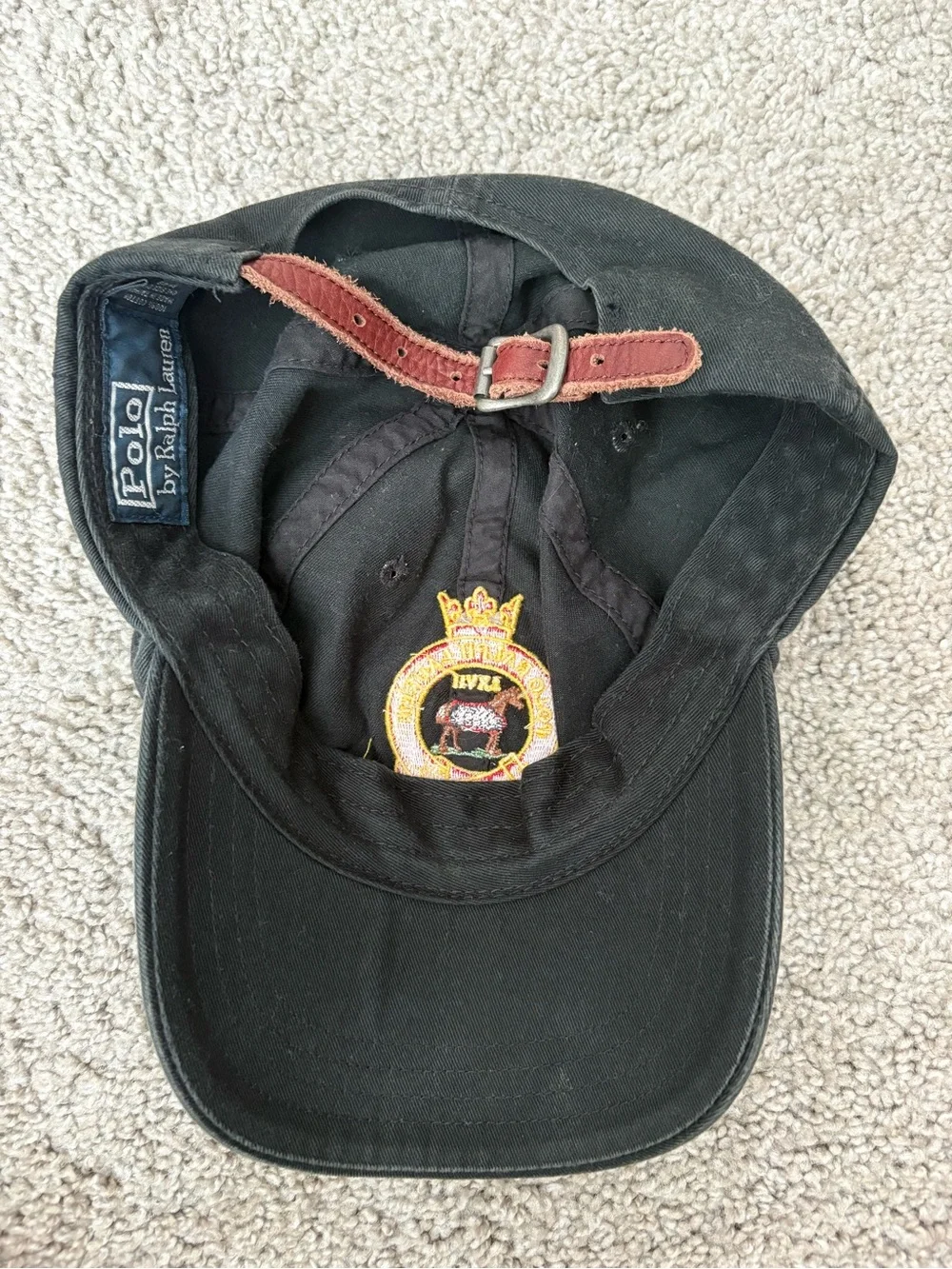 Polo by Ralph Lauren Black Cap with Red and Gold Crest